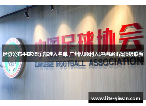 足协公布44家俱乐部准入名单 广州队顺利入选继续征战顶级联赛