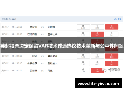 英超投票决定保留VAR技术球迷热议技术革新与公平性问题 英超投票决定保留VAR技术球迷热议技术革新与公平性问题
